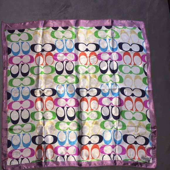 Coach Accessories - Coach multicolor rainbow silk scarf